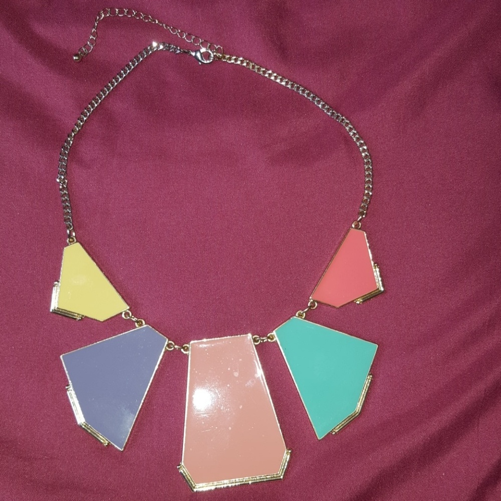 Multicolored, double sided statement necklace